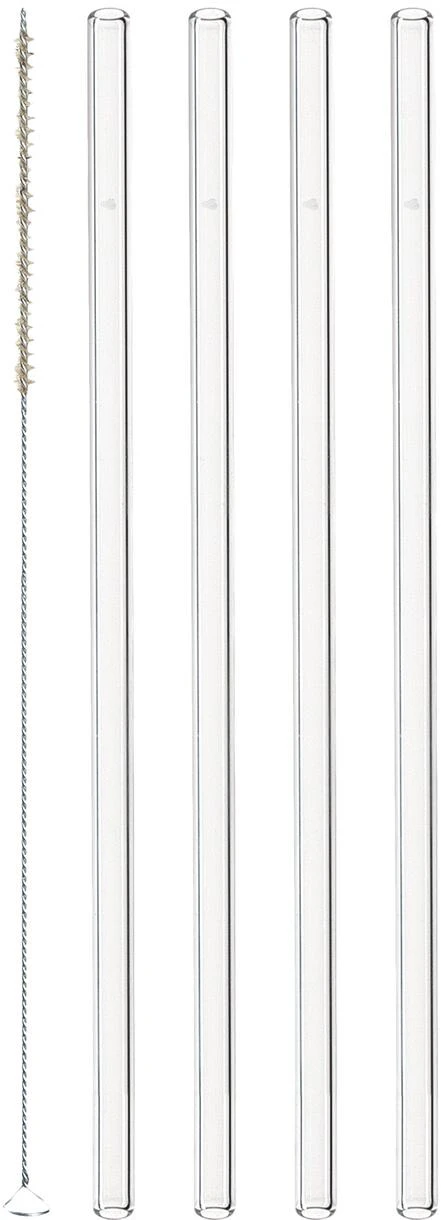Leonardo Glastrinkhalme CIAO 4er-Set 23 Cm + Reinigungsbürste 3 Leonardo Glastrinkhalme CIAO 4er-Set 23 Cm + Reinigungsbürste
