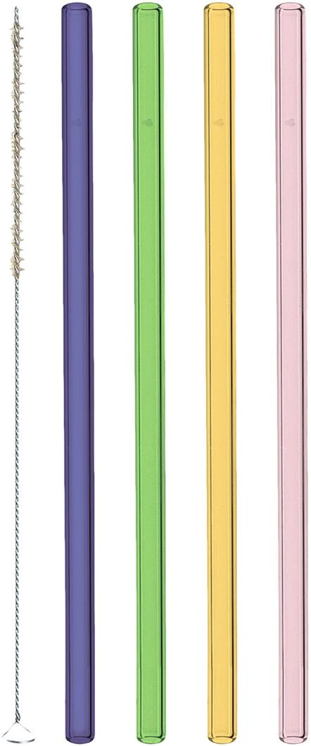 Leonardo Glastrinkhalme CIAO 4 Stück Sortiert 20 Cm Farbig + Reinigungsbürste 3 Leonardo Glastrinkhalme CIAO 4 Stück Sortiert 20 Cm Farbig + Reinigungsbürste