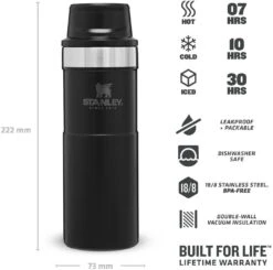 Stanley Becher, 0,47l, Schwarz -Leonardo Shop 222 667801 web3