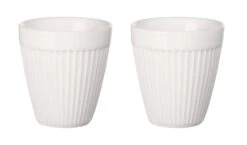 ASA Thermobecher Espresso 2er Set Thermo Striped, Weiß