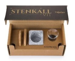 Täljsten Glaskühler Aus Speckstein Mit Trinkglas -Leonardo Shop STENKALL VIT Multilingual 2 l